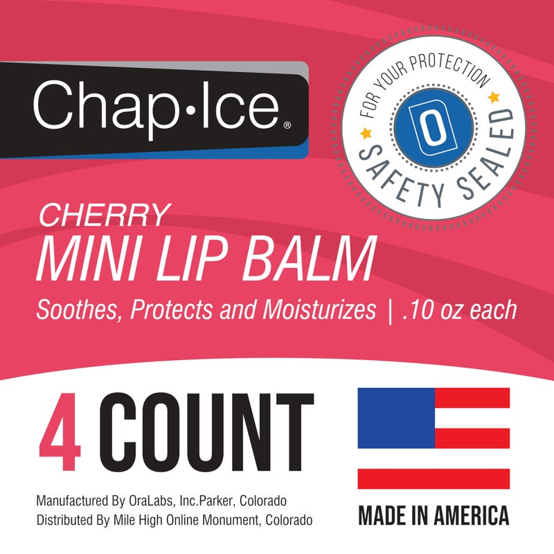 Chap Ice Lot of 4 Oralabs Chap Ice Cherry Lip Balm Mini Cute Bonus Pack â€¦ - Image 5
